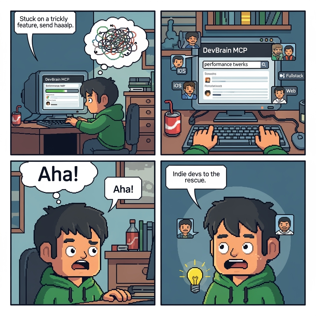 DevBrain indie dev use-case infographics